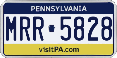 PA license plate MRR5828
