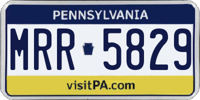 PA license plate MRR5829