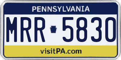 PA license plate MRR5830