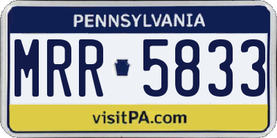 PA license plate MRR5833