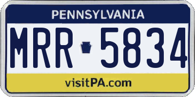 PA license plate MRR5834
