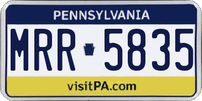 PA license plate MRR5835