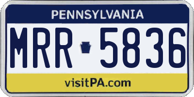 PA license plate MRR5836