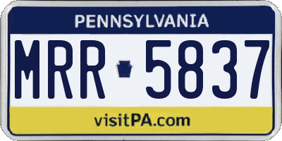PA license plate MRR5837