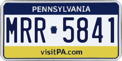 PA license plate MRR5841