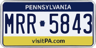 PA license plate MRR5843