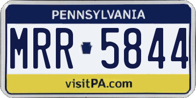 PA license plate MRR5844