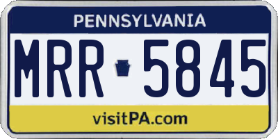 PA license plate MRR5845