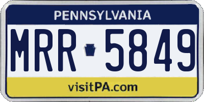 PA license plate MRR5849