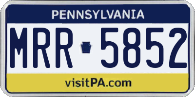 PA license plate MRR5852