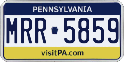 PA license plate MRR5859