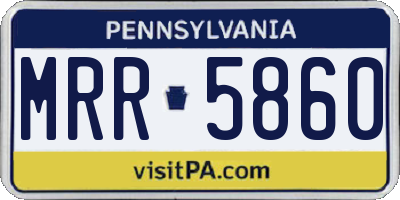 PA license plate MRR5860