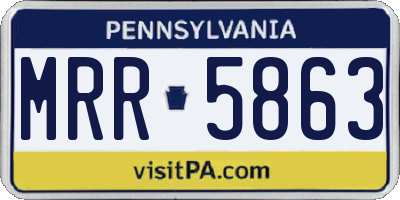 PA license plate MRR5863