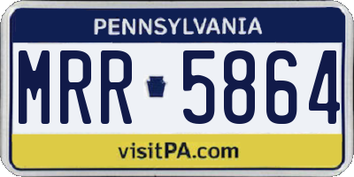 PA license plate MRR5864