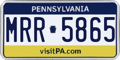 PA license plate MRR5865