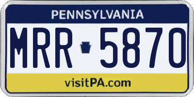 PA license plate MRR5870