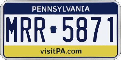 PA license plate MRR5871