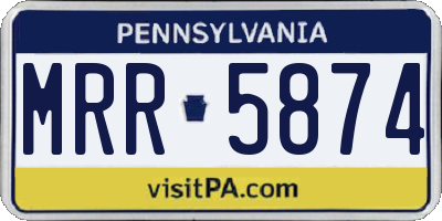 PA license plate MRR5874