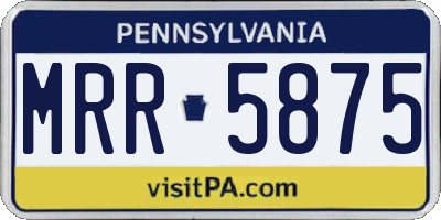 PA license plate MRR5875
