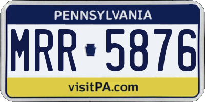 PA license plate MRR5876