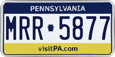 PA license plate MRR5877