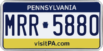 PA license plate MRR5880