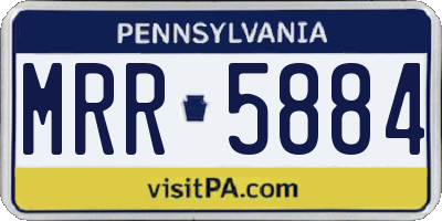 PA license plate MRR5884