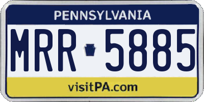 PA license plate MRR5885