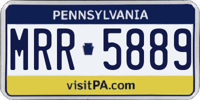 PA license plate MRR5889