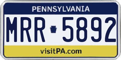 PA license plate MRR5892