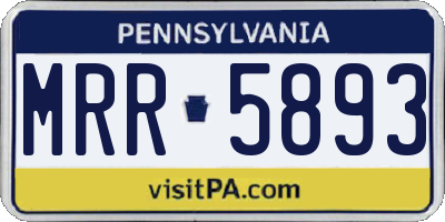 PA license plate MRR5893