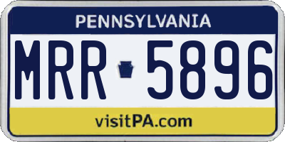 PA license plate MRR5896