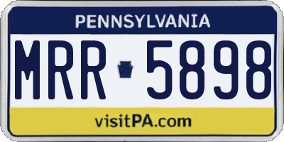 PA license plate MRR5898