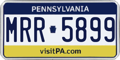 PA license plate MRR5899