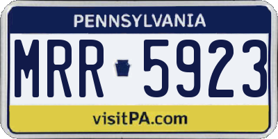 PA license plate MRR5923