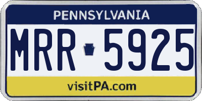 PA license plate MRR5925
