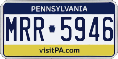 PA license plate MRR5946