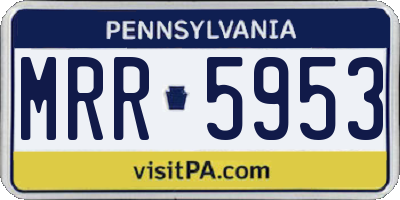 PA license plate MRR5953