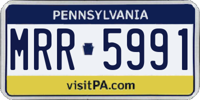 PA license plate MRR5991