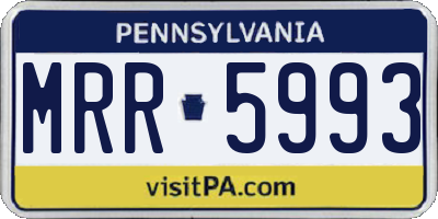 PA license plate MRR5993