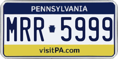 PA license plate MRR5999