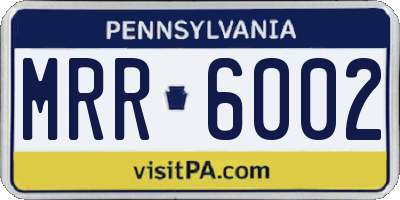 PA license plate MRR6002