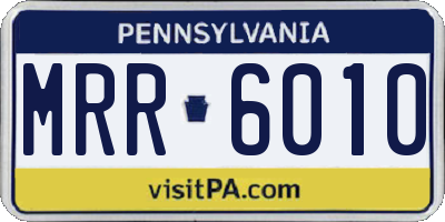 PA license plate MRR6010