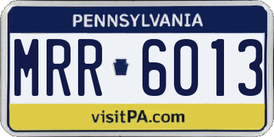 PA license plate MRR6013