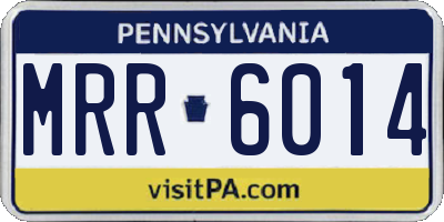 PA license plate MRR6014