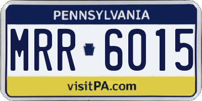 PA license plate MRR6015