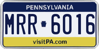 PA license plate MRR6016