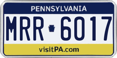 PA license plate MRR6017