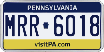 PA license plate MRR6018