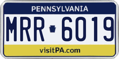 PA license plate MRR6019